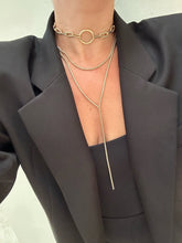 Thin Luciana Box Chain Lariat Necklaces eklexic 