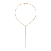 Thin Luciana Box Chain Lariat Necklaces eklexic 