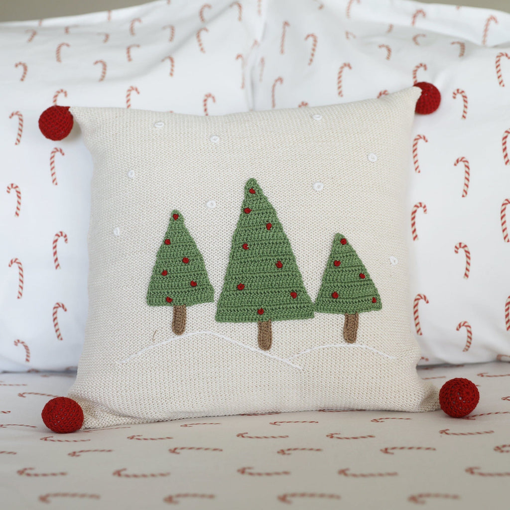 Three Tree 12" Pillow | Ecru Throw Pillows Melange Collection 