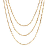 Triple Layer Thin Luciana Box Chain Necklace Necklaces eklexic 