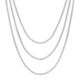 Triple Layer Thin Luciana Box Chain Necklace Necklaces eklexic 