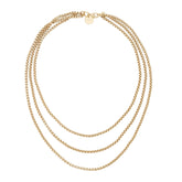 Triple Layer Thin Luciana Box Chain Necklace Necklaces eklexic Gold 