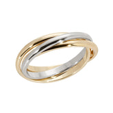 Two Toned Triple Domed Roll Ring Rings eklexic Gold & Silver 5 