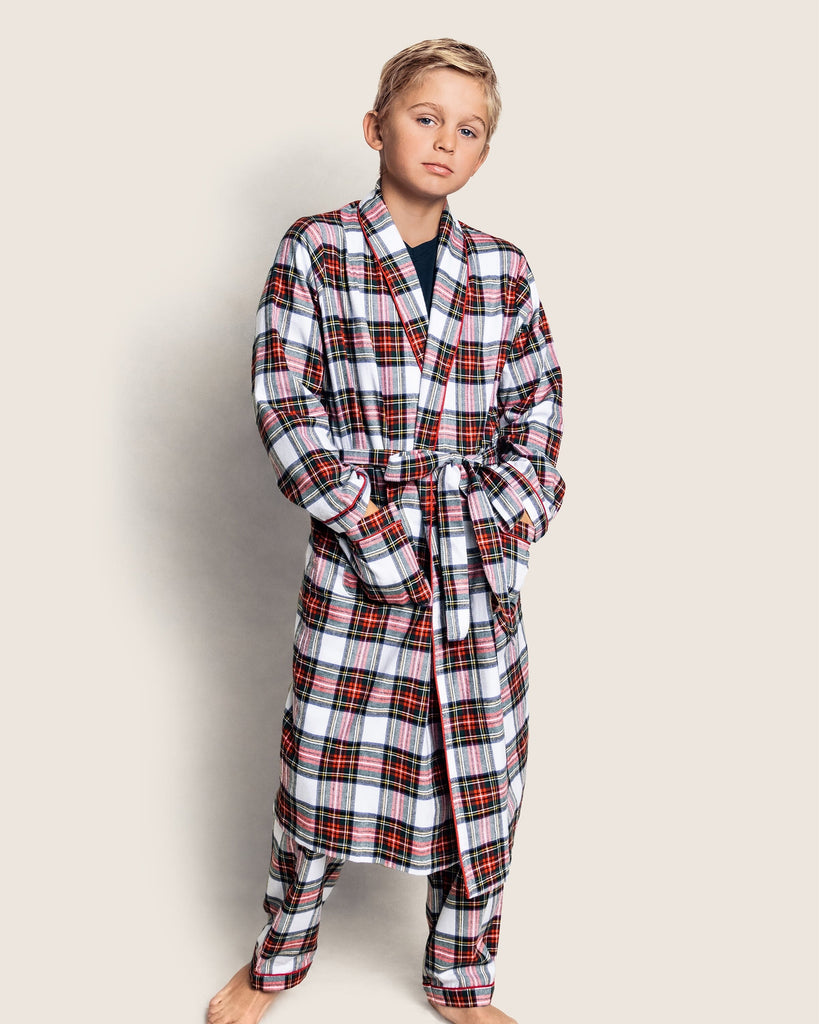 Kid's Brushed Cotton Robe in Balmoral Tartan Children's Robe Petite Plume 