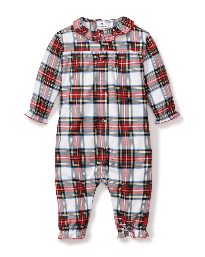 Baby's Twill Madeline Romper in Balmoral Tartan Infant Romper Petite Plume 