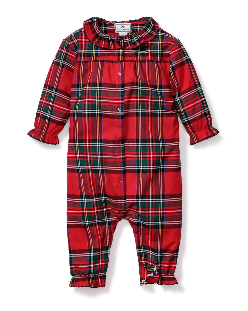 Baby's Twill Madeline Romper in Imperial Tartan Infant Romper Petite Plume 