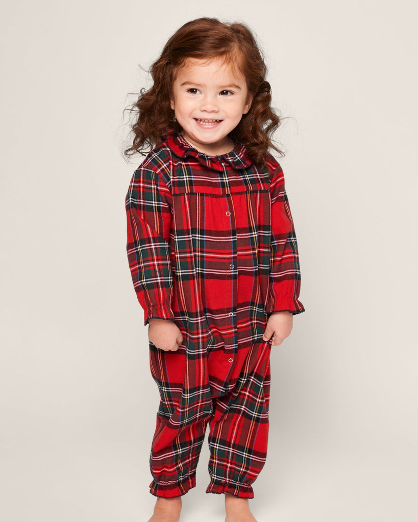 Baby's Twill Madeline Romper in Imperial Tartan Infant Romper Petite Plume 