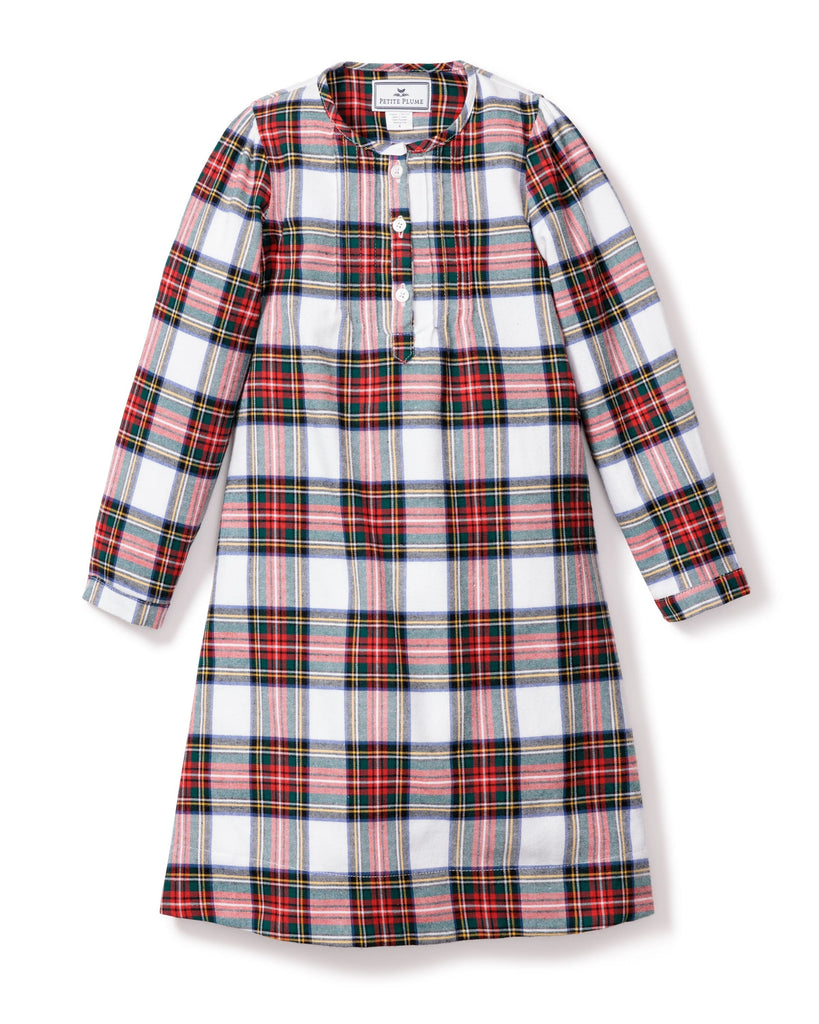 Girl's Brushed Cotton Beatrice Nightgown | Balmoral Tartan Nightgowns Petite Plume 