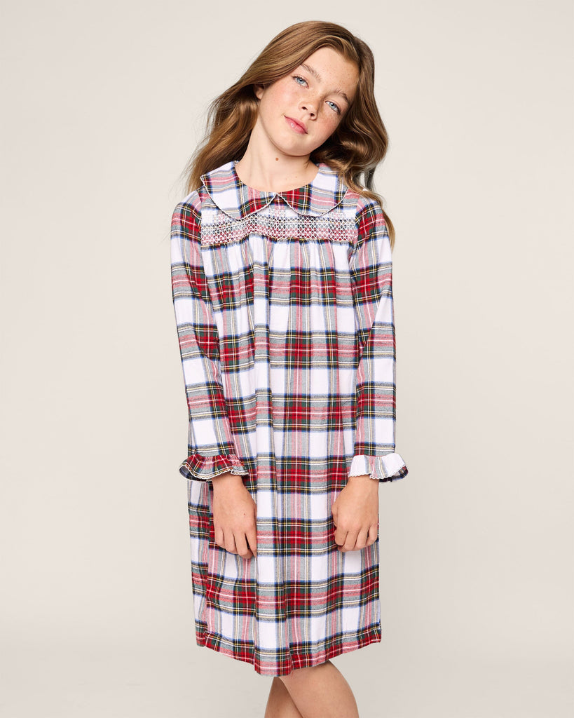 Girl's Brushed Cotton Eloise Nightgown | Balmoral Tartan Nightgowns Petite Plume 