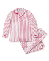 Kid's Twill Pajama Set | Antique Red Ticking Pajama Sets Petite Plume 