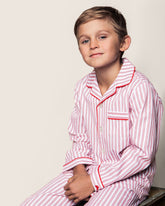 Kid's Twill Pajama Set | Antique Red Ticking Pajama Sets Petite Plume 