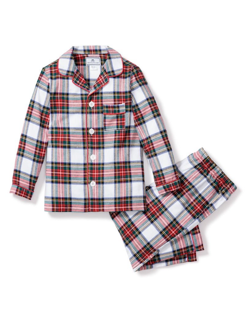 Kid's Brushed Cotton Pajama Set | Balmoral Tartan Pajama Sets Petite Plume 