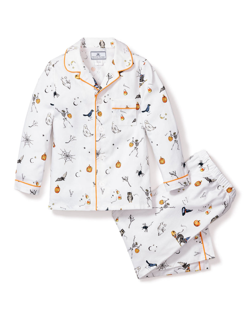 Kid's Twill Pajama Set in Trick or Treat Children's Pajamas Petite Plume 