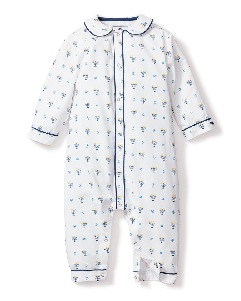 Baby's Twill Cambridge Romper in Happy Hanukkah Infant Romper Petite Plume 