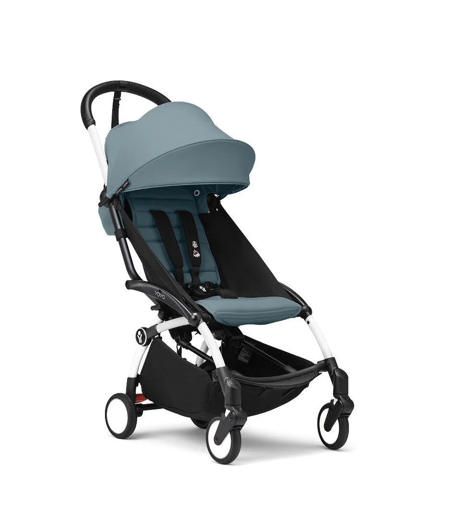 Stokke YOYO³ bundle 6+ months | Aqua on White Stroller Stokke Aqua on White 41.7 x 33.8 x 17.3 in 