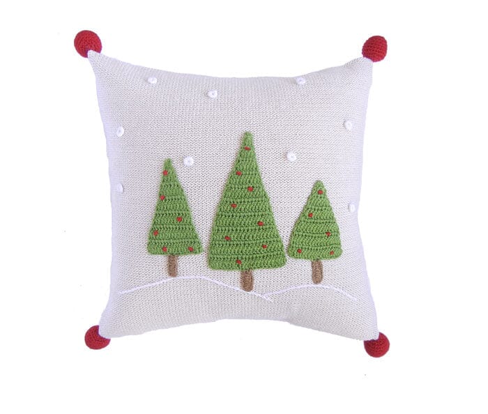 Three Tree 12" Pillow | Ecru Throw Pillows Melange Collection 