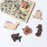 Wooden Tray Puzzle | Ocean Animals (2nd Edition) Games & Puzzles Wee Gallery 