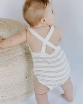 Organic Cotton Stripe Knit Bubble Romper Jumpsuits & Rompers Dear Hayden 