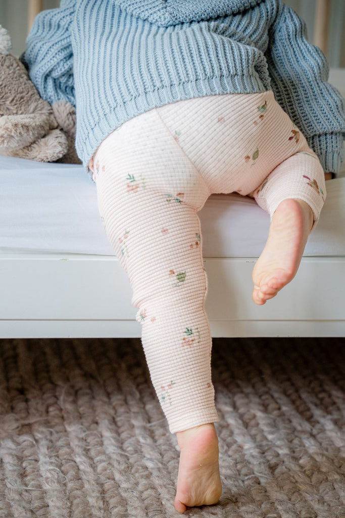 Organic Cotton Waffle Legging | Birds Bottoms Dear Hayden 0-3m 