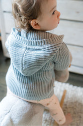 Pima Cotton Knit Waffle Hoody | Pearl Blue Sweatshirts Dear Hayden 