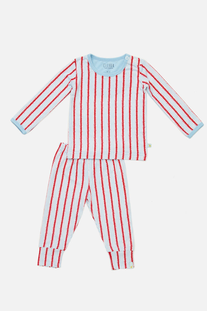 Long Sleeve Pajama Set - Baseball Stripes by Clover Baby & Kids Clover Baby & Kids 