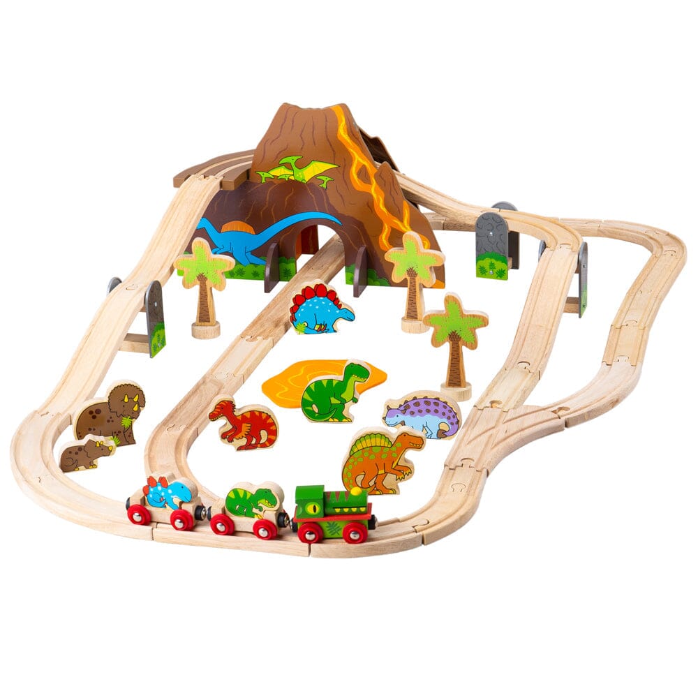 Dinosaur Railway Set Bigjigs Toys US 