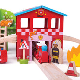 Fire Station Train Set Bigjigs Toys US 