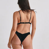 Black Rib Added Coverage Uno Bikini Bottom Bikini Bottom Montce 