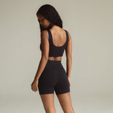 Black Rib Midi Bike Short Active Bottom Montce 