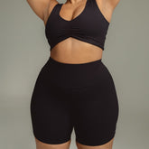 Black Rib Midi Bike Short Active Bottom Montce 