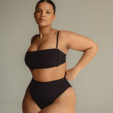 Black Rib Added Coverage Paulina Bikini Bottom Bikini Bottom Montce 