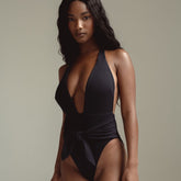 Black Rib Tropez Tie-Up One-Piece One-Piece Montce 