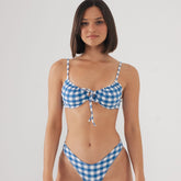 Blue Gingham Lucy Bikini Top Bikini Top Montce 