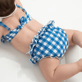 Blue Gingham Mini Cabana Bikini Set Mini Swimwear Montce 