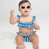 Blue Gingham Mini Cabana Bikini Set Mini Swimwear Montce 