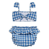 Blue Gingham Mini Cabana Bikini Set Mini Swimwear Montce 