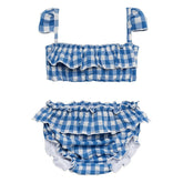 Blue Gingham Mini Cabana Bikini Set Mini Swimwear Montce 