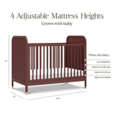 Brimsley Tambour 3-in-1 Convertible Crib | Crimson