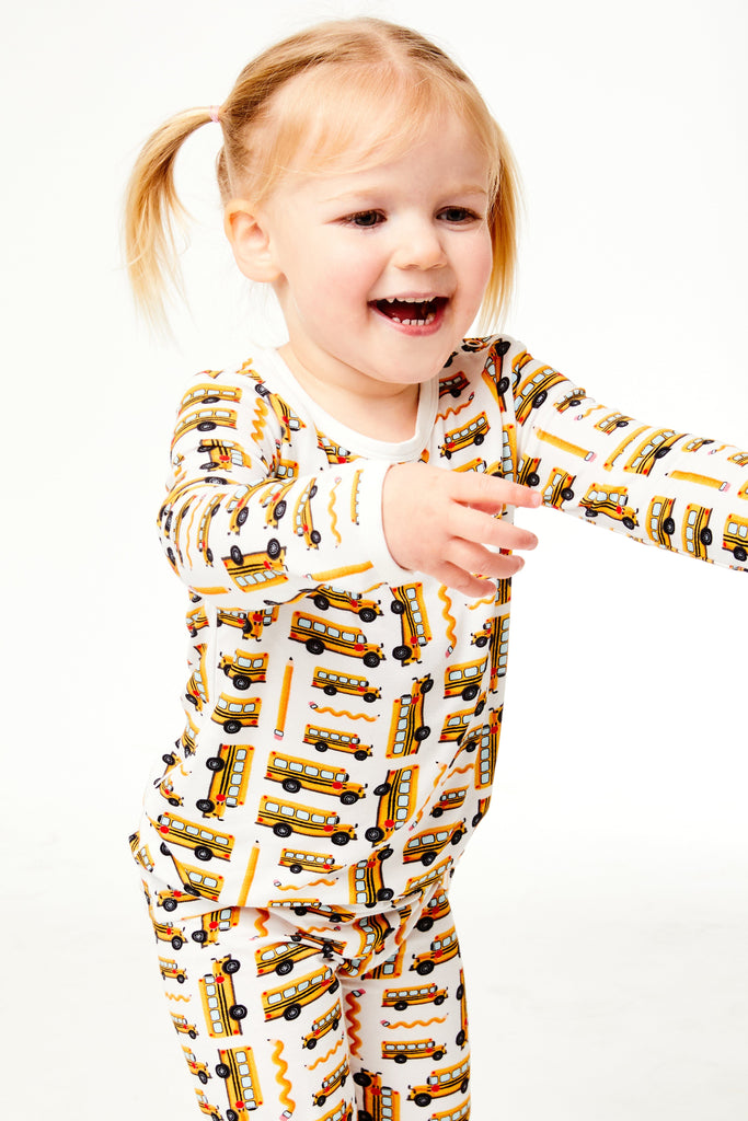 Long Sleeve Pajama Set - School Buses by Clover Baby & Kids Clover Baby & Kids 