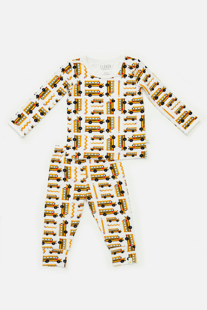 Long Sleeve Pajama Set - School Buses by Clover Baby & Kids Clover Baby & Kids 