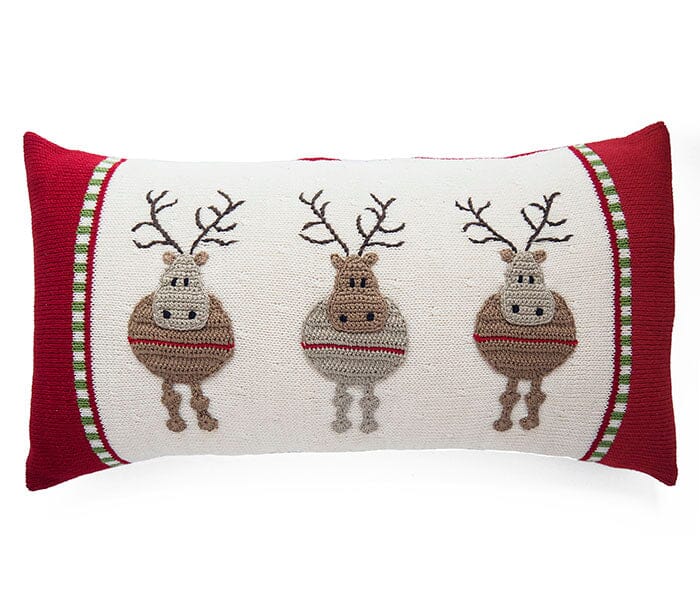 Round Reindeer Lumbar Pillow Throw Pillows Melange Collection 