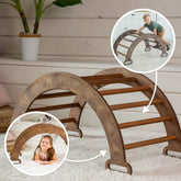 Climbing Arch & Rocker Balance - Montessori Climbers for Kids 1-7 y.o. – Chocolate Single Ladders Goodevas 