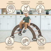 Climbing Arch & Rocker Balance - Montessori Climbers for Kids 1-7 y.o. – Chocolate Single Ladders Goodevas 