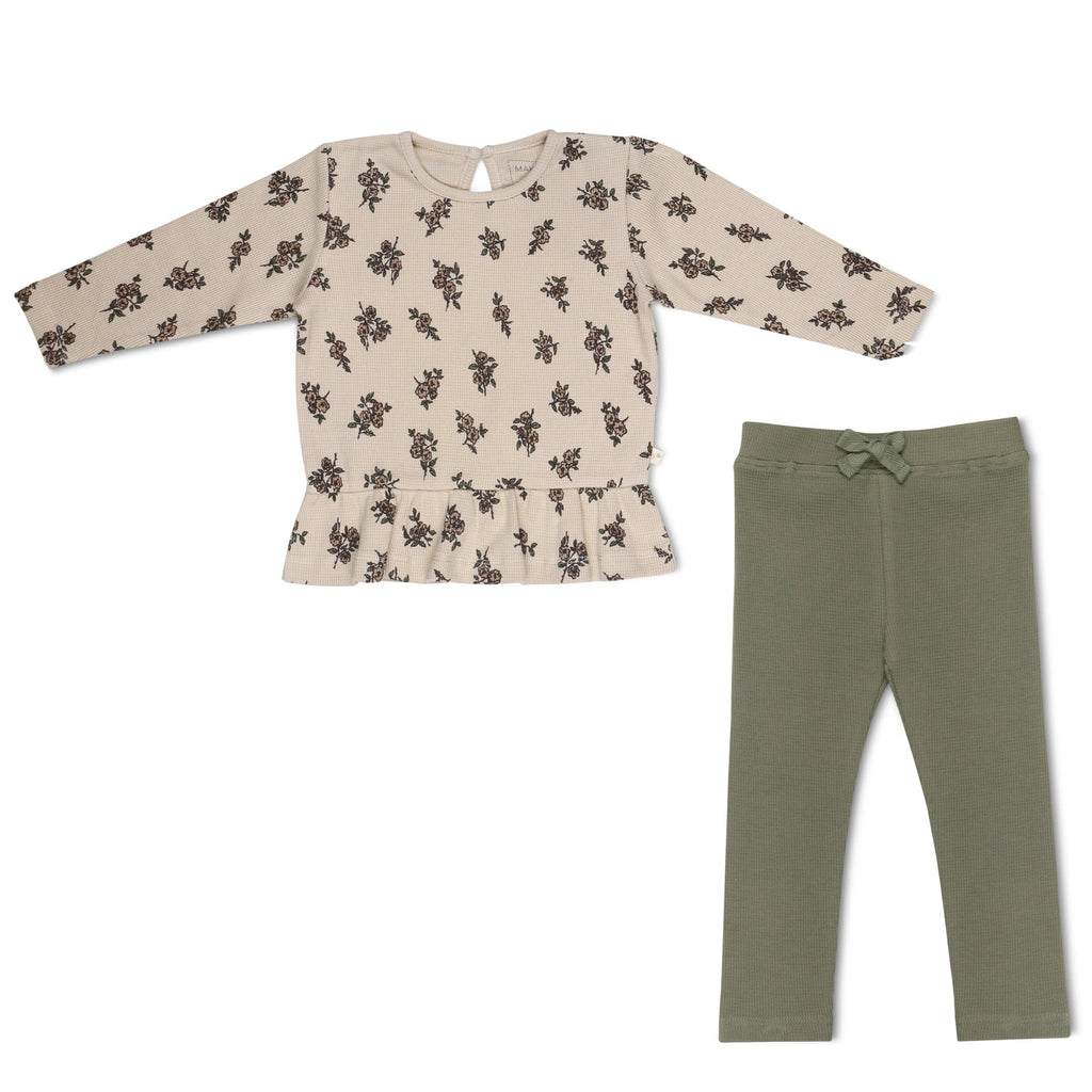 Organic Peplum Top & Leggings Set | Posy Sets Makemake Organics 