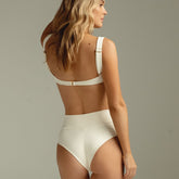 Cream Rib Added Coverage High Rise Bikini Bottom Bikini Bottom Montce 