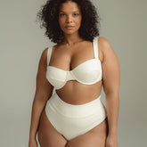 Cream Rib Added Coverage High Rise Bikini Bottom Bikini Bottom Montce 