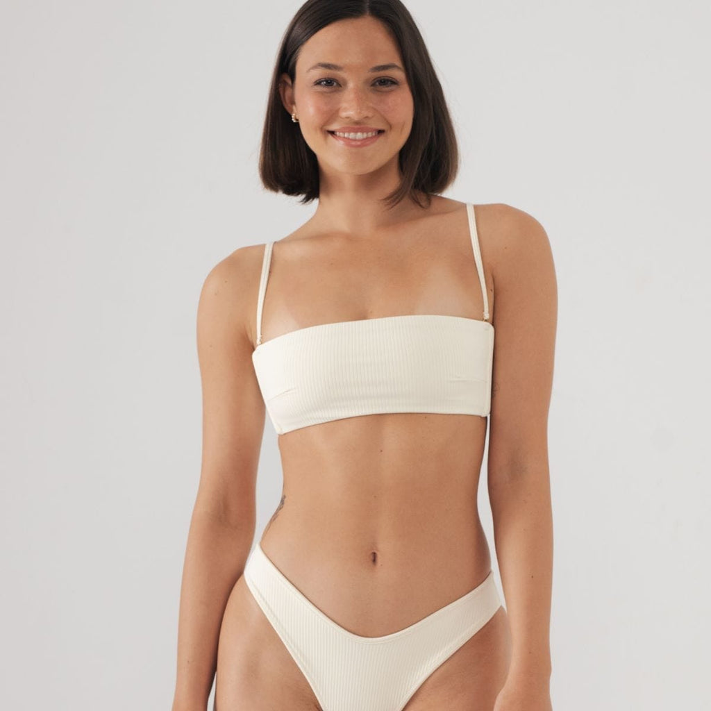 Cream Rib Summer Bikini Top Bikini Top Montce 