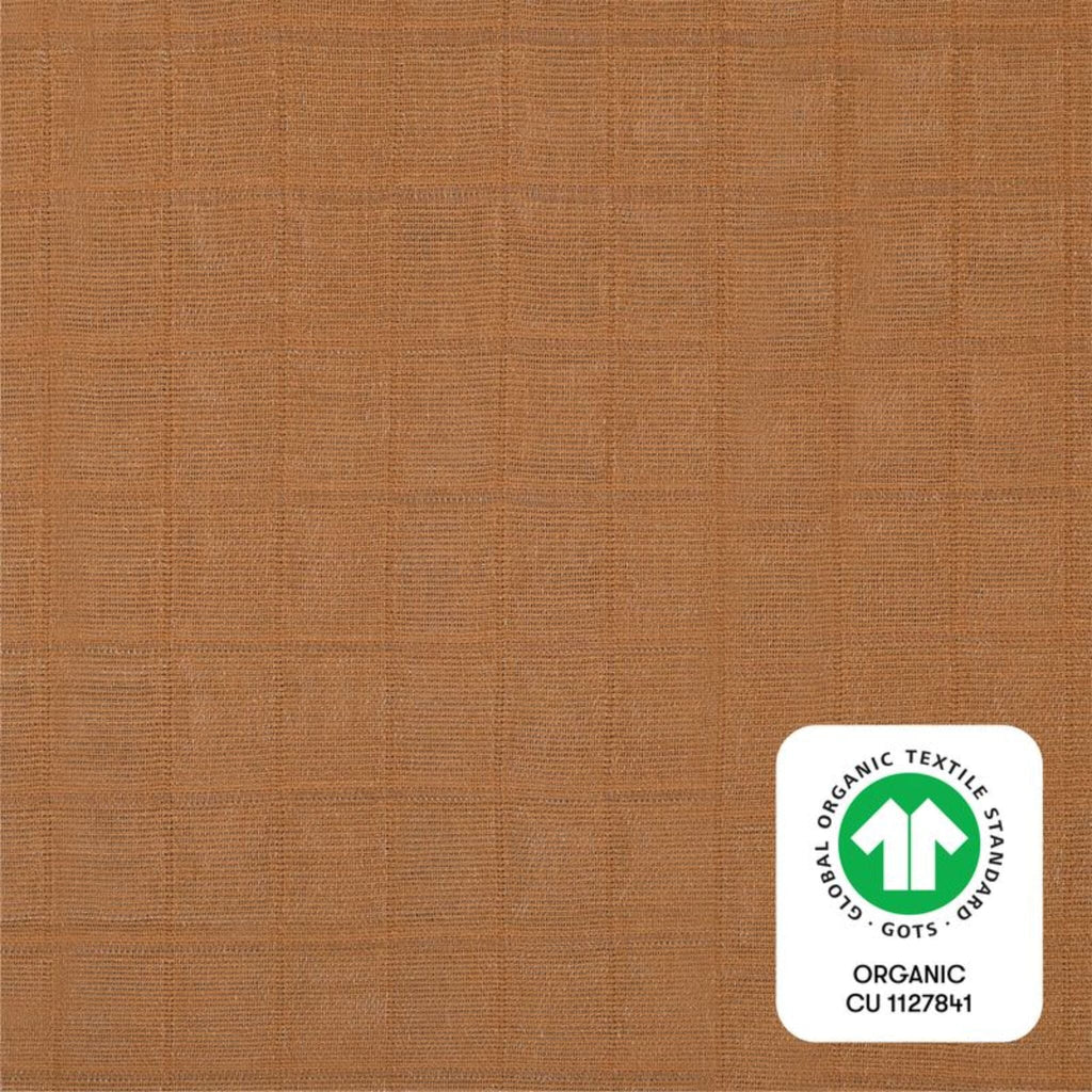 Crib Sheet in GOTS Certified Organic Muslin Cotton | Burnt Sienna