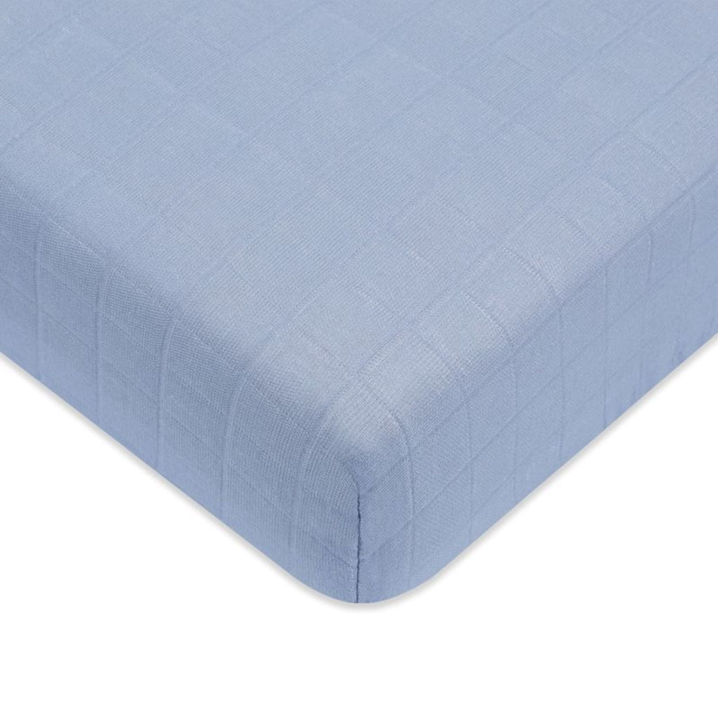 Crib Sheet in GOTS Certified Organic Muslin Cotton | Dewdrop