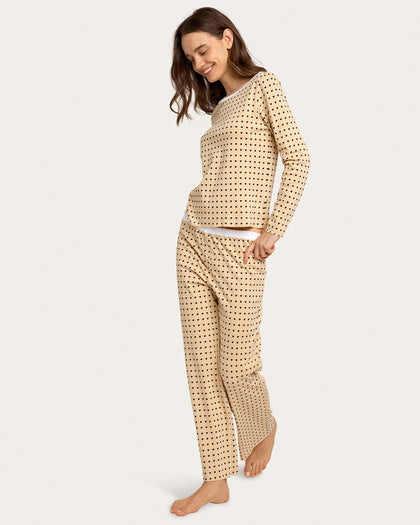 Ellie Pj Set in Latte Pajama Sets Cozyland 